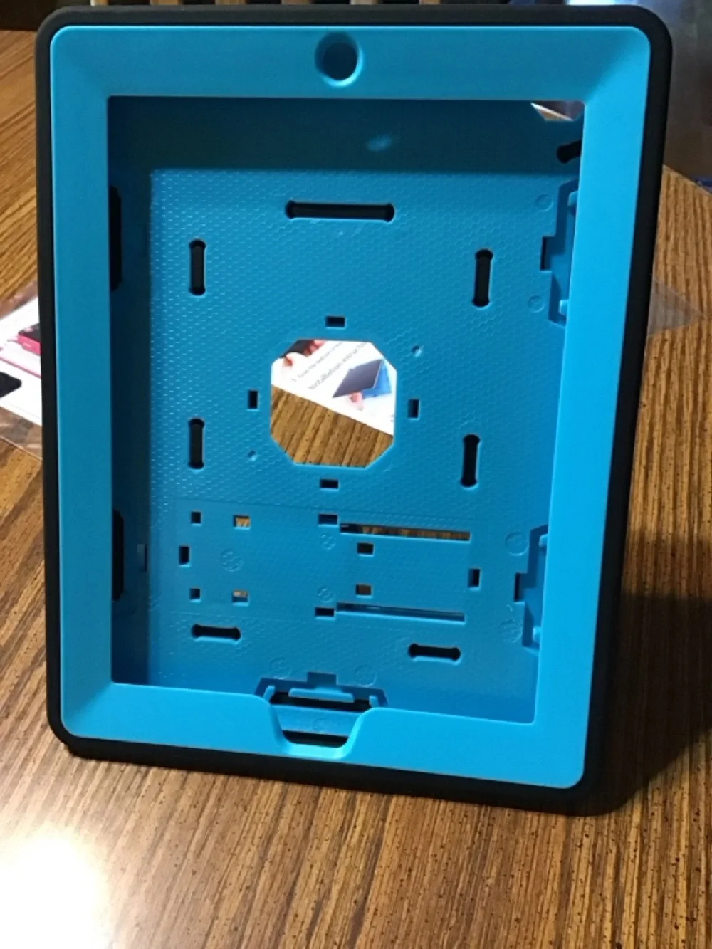 Blue ipad 2/3/4 shockproof military Case Shell with Black Trim & stand